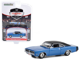 1969 Dodge Charger Blue Metallic with Black Vinyl Top and Tail Stripe (Lot #4... - £15.78 GBP