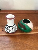 Vintage Lot of Painted Desert Pottery Green &amp; Brown Swirl &amp; Southwest Sm... - £12.42 GBP