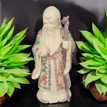 VTG Chinese Famille Rose Resin Figurine of Shou Xing Longevity Immortal Quing - £66.49 GBP