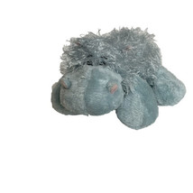 Ganz Webkinz Hippo Plush Light Blue NO Code 8&quot; Fuzzy Hair HM009 Stuffed Animal - £6.63 GBP
