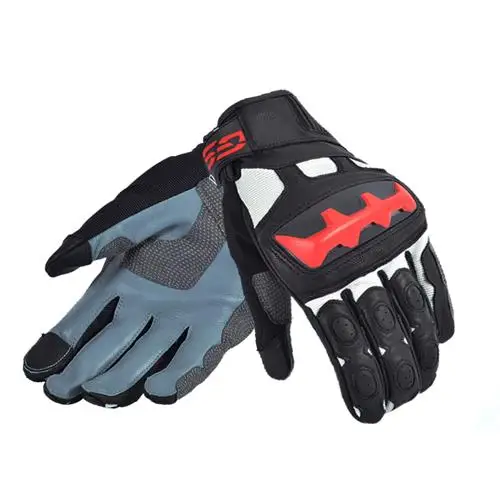 Team Racing Motocross Motorcycle Gloves   Motorrad Bike Leather Gloves Black Blu - £613.44 GBP