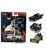 Jada Toys Nano Hollywood Rides Batman 1966 Classic TV Series 3 PK, Black... - $11.63