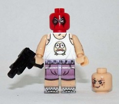 Minifigure Custom Toy Deadpool white T-shirt and shorts Marvel Movie - £4.23 GBP