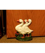 Vintage Cast Iron Door Stop, Three Geese Walking, Marked &quot;CN&quot;, Waterfowl... - €66,17 EUR