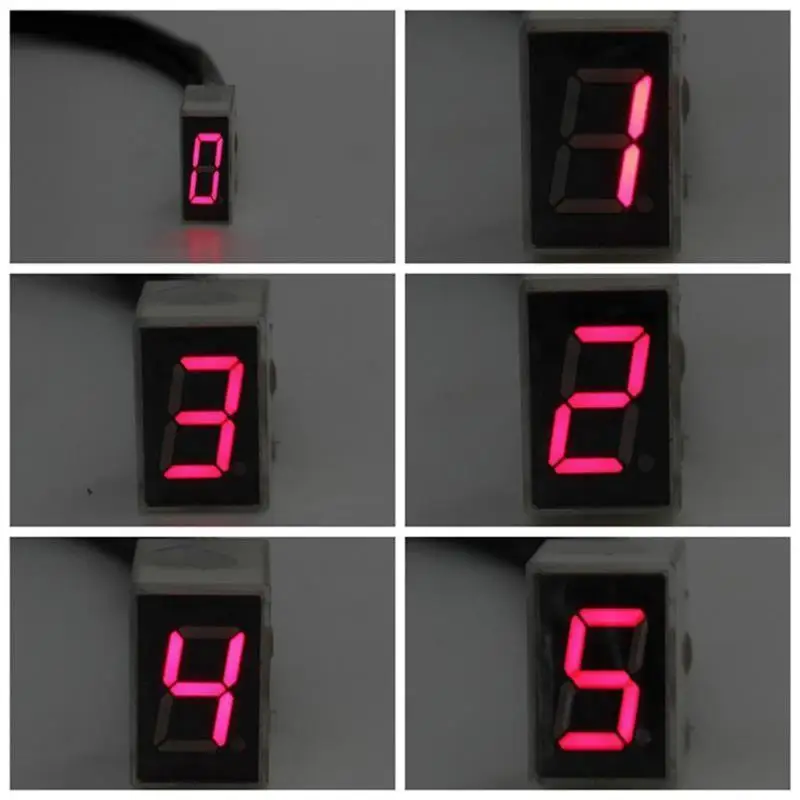VODOOL Universal Motorcycle LED Digital Gear Indicator Display Scooter 0-5 Lev - £11.99 GBP