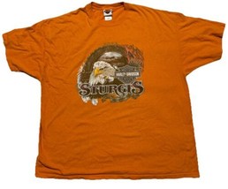 2008 Harley Davidson Sturgis Black Hills Rally Orange T-Shirt Size 3XLar... - $10.46