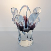 Chribska Glassworks Vase by Josef Hospodka in Purple &amp; Clear, Vintage, 316/4/16 - £31.60 GBP