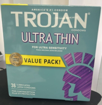 36 Trojan Sensitivity Ultra Thin Premium Lubricated Condoms Value Pack Ex 06/25 - £14.28 GBP