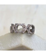 Sparkling Pave Diamond &#39;XOXO&#39; Alphabet 925 Silver Stackable Ring Gifts J... - £118.56 GBP