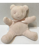 Vintage Ralph Lauren Soft Plush Pink Bear Rattle Lovey with Pink Bow 5.2... - £13.82 GBP