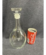 Vintage Clear wine Or liquor decanter w/glass stopper 10” Tall Excellent... - £14.86 GBP