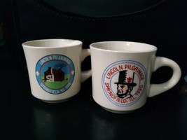 VTG Two (2) Lincoln Pilgrimage Springfield Illinois IL 1986 &amp; 1990 Cup Mugs - £17.21 GBP