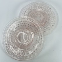 2 Anchor Hocking 6.25&quot; Pink Depression Hobnail Bread &amp; Butter Desert VTG Plates - £11.57 GBP