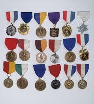 Lot 18 Vintage Majorette Baton Twirling Competition Medals Ribbon Metal 70s 80s - $21.78