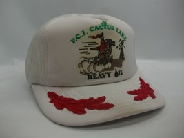 PCI Cactus Lake Heavy Oil Hat Vintage White Snapback Trucker Cap - £16.06 GBP