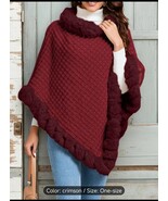 Elegant women's Faux Fur Shawl Pullover - Winter Warm Sweater style for you  - $135.00