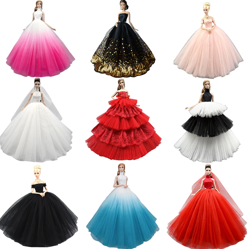 Hot sale 1 Pcs Wedding Dress For Barbie Doll Baby Toys  Princess Doll Evening - £8.31 GBP+