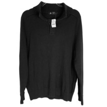 J Crew Mens Sweater Pullover Small Black Cotton Buttons New - £30.67 GBP