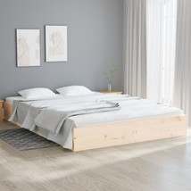 Rustic Wooden Natural Solid Wood Super King Size Bed Frame Base Wooden Beds - $141.50