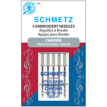 Schmetz Chrome Embroidery Machine Needles Size 90/14 5/Pkg - £7.30 GBP