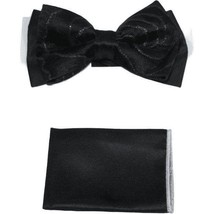Men Formal Award Bow Tie Hankie Insomnia by Manzini Floral MZS303 Black Gold image 6