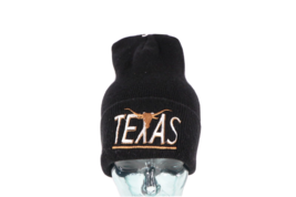NOS Vintage 90s University of Texas Spell Out Winter Knit Beanie Hat Cap Black - £46.82 GBP