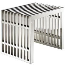 Modway Furniture Gridiron Small Bench in Silver - £175.98 GBP