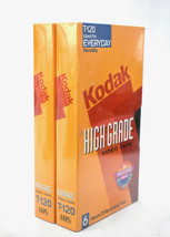 Lot of 2 Kodak T-120 Blank Extra High Grade VHS Video Tape New - £12.85 GBP