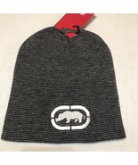 Ecko Unltd.® Mens Beany, Gray Knit, Stitched Rhino Logo Striped OSFA - $22.90 CAD