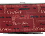 London Paris NY  Pocket Business ID Credit Card Wallet Holder Aluminum r... - £7.13 GBP