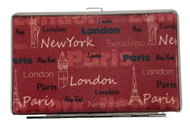 London Paris NY  Pocket Business ID Credit Card Wallet Holder Aluminum r... - £7.10 GBP