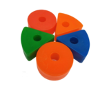 5 VINTAGE FISHER PRICE PLASTIC STACKABLE REPLACEMENT TRIANGLE ROUND PART... - $9.50