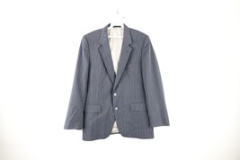 Vintage 60s Rockabilly Mens Size 40L Wool Striped 2 Button Suit Jacket G... - £46.67 GBP
