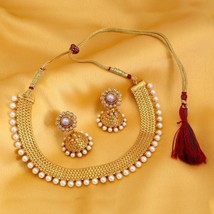 VeroniQ Trends - Modish Gold Plated Moti Choker Set -Kolhapuri style, Traditiona - £21.58 GBP