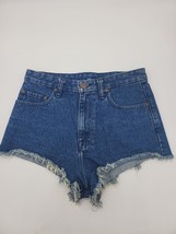 BDG Urban Outfitters Denim Shorts 27 Womens High Rise Raw Hem Medium Wash Bottom - £16.69 GBP