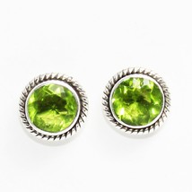 925 Sterling Silver Peridot Earrings Handmade Gemstone Jewelry Gift For Her - £29.23 GBP