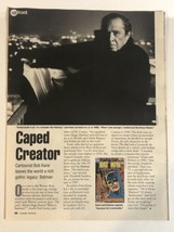 Vintage Bob Kane Batman Caped Creator Magazine Article Article 1998 - £5.53 GBP