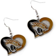 New Jacksonville Jaguars NFL Silver Swirl Heart Dangle Earrings Non-Alle... - £10.01 GBP