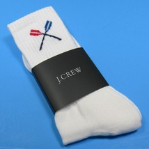 J.Crew Men&#39;s Ribbed Athletic Socks with Rowing Oars Detail White One Size - $16.50