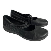 Aetrex Women Shoes 10.5/42 Black Adjustable Strap Leather Mary Jane Flat... - $32.96