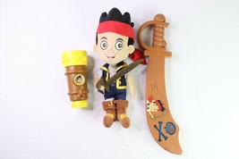 Disney Junior Jake &amp; The Neverland Pirates Toy Lot Doll Talking Sword Telescope - £27.58 GBP