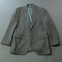 Vtg Stafford 42R Blue Beige Silk Men Blazer Suit Jacket Sport Coat - £30.66 GBP