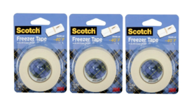 Scotch Freezer Tape Adhesive Tight Seal .75 in W x 1000 in L 3M 178 3 Roll - £14.15 GBP
