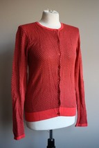 NWT August Silk Heritage S Red Dot Cotton Modal Cardigan Sweater - £15.88 GBP