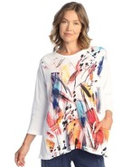 Jess &amp; Jane shirt tunic  cotton slub  M XL or 2X m12-1786 white top Kala - $1,240.01 MXN+