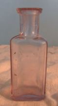Vintage 3&quot; CLEAR AMYETHEST PURPLE HAZE MEDICINE GLASS   Bottle - $18.00