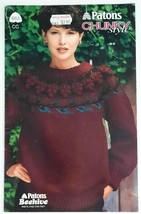 Patons Chunky Style #663 Knitting Pattern Adults Unisex Sweater Vintage 1991 - $8.44