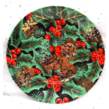 Konitz Germany Holly &amp; Berries With Gold Trim Christmas Plate 7 1/2&quot; - £7.86 GBP