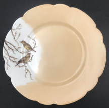 1884 Haviland Limoges Hand Painted Sparrows on Branches Scalloped Plate 7.75&quot; - £11.18 GBP