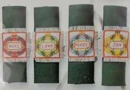 Napkin Ring X Stitch Kit Sunset Designs XMAS Joy Love Peace Noel MAKES 4... - £7.01 GBP